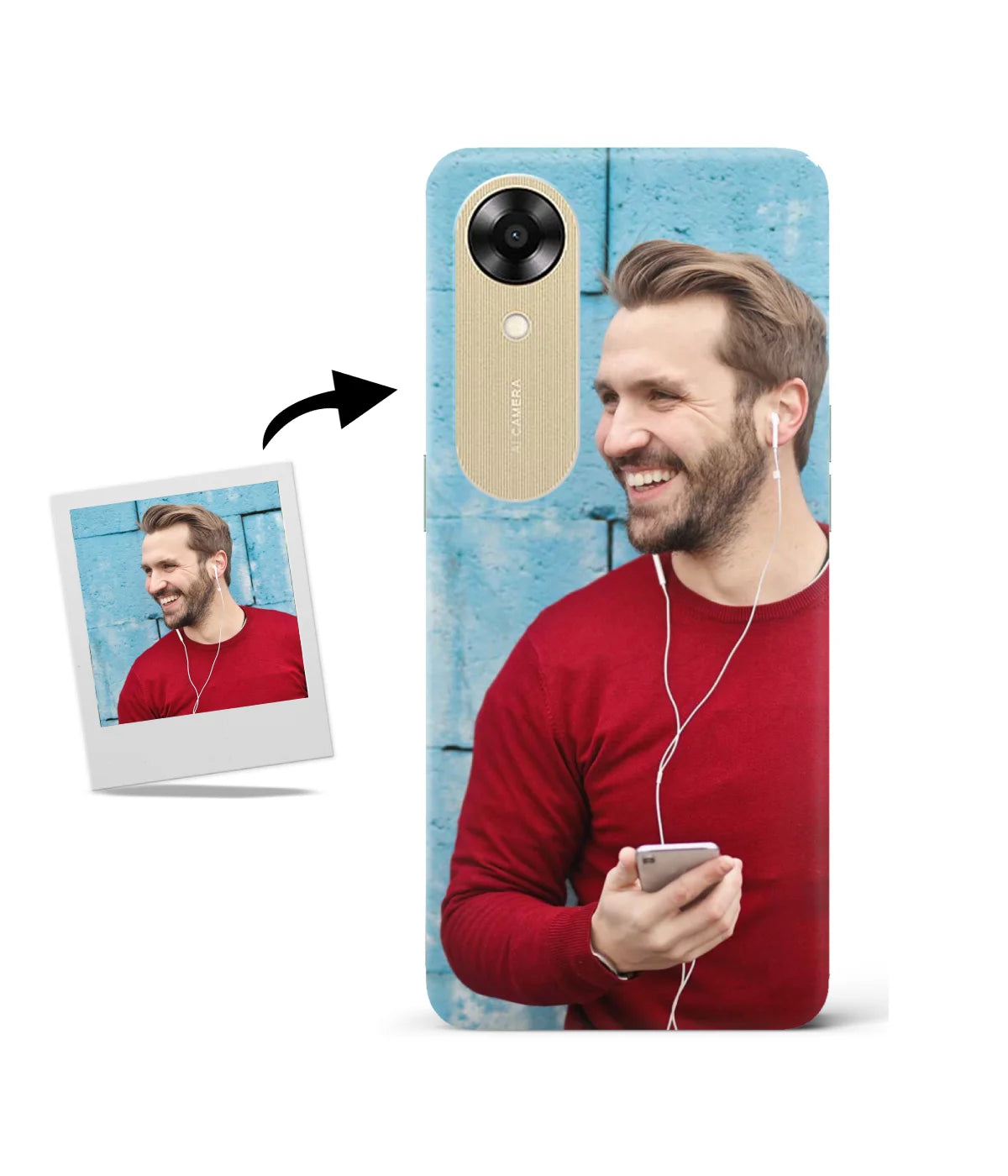 Customized Oppo A17K Slim Hard Case showing a personalized photo print.