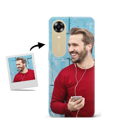 Customized Oppo A17K Slim Hard Case showing a personalized photo print.
