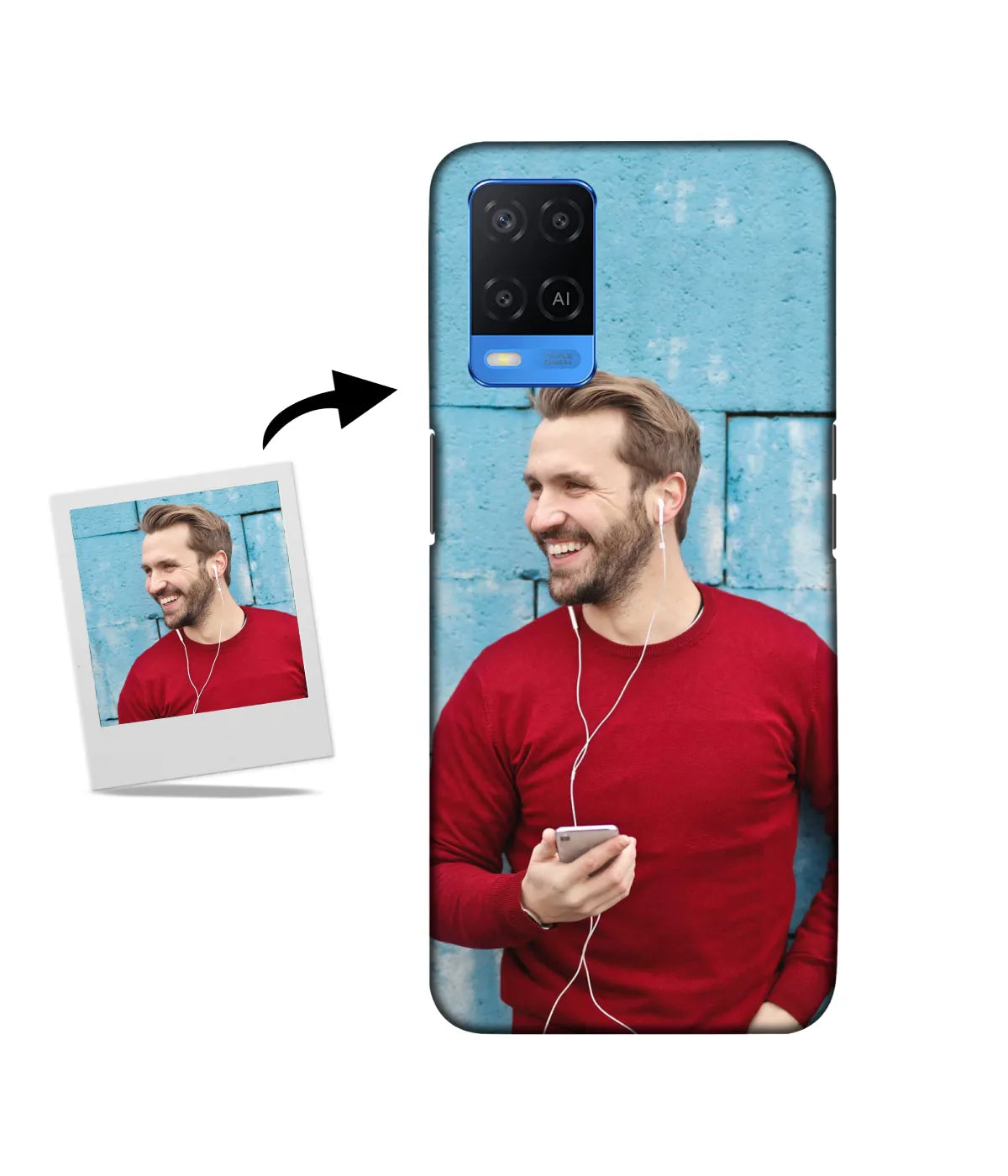 Customized Oppo A54 Slim Hard Case showing a personalized photo print.