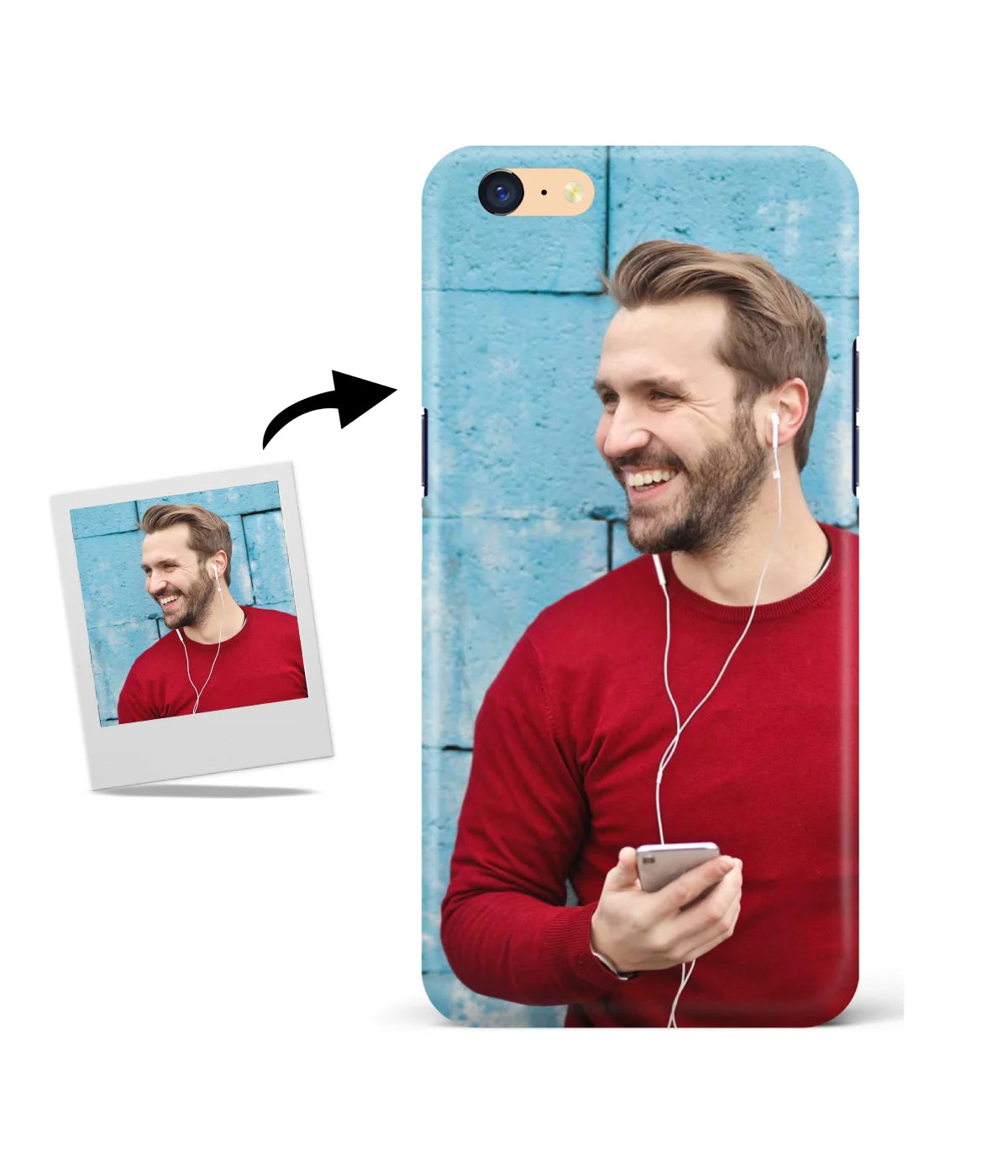 Customized Oppo A57 4G Slim Hard Case showing a personalized photo print.