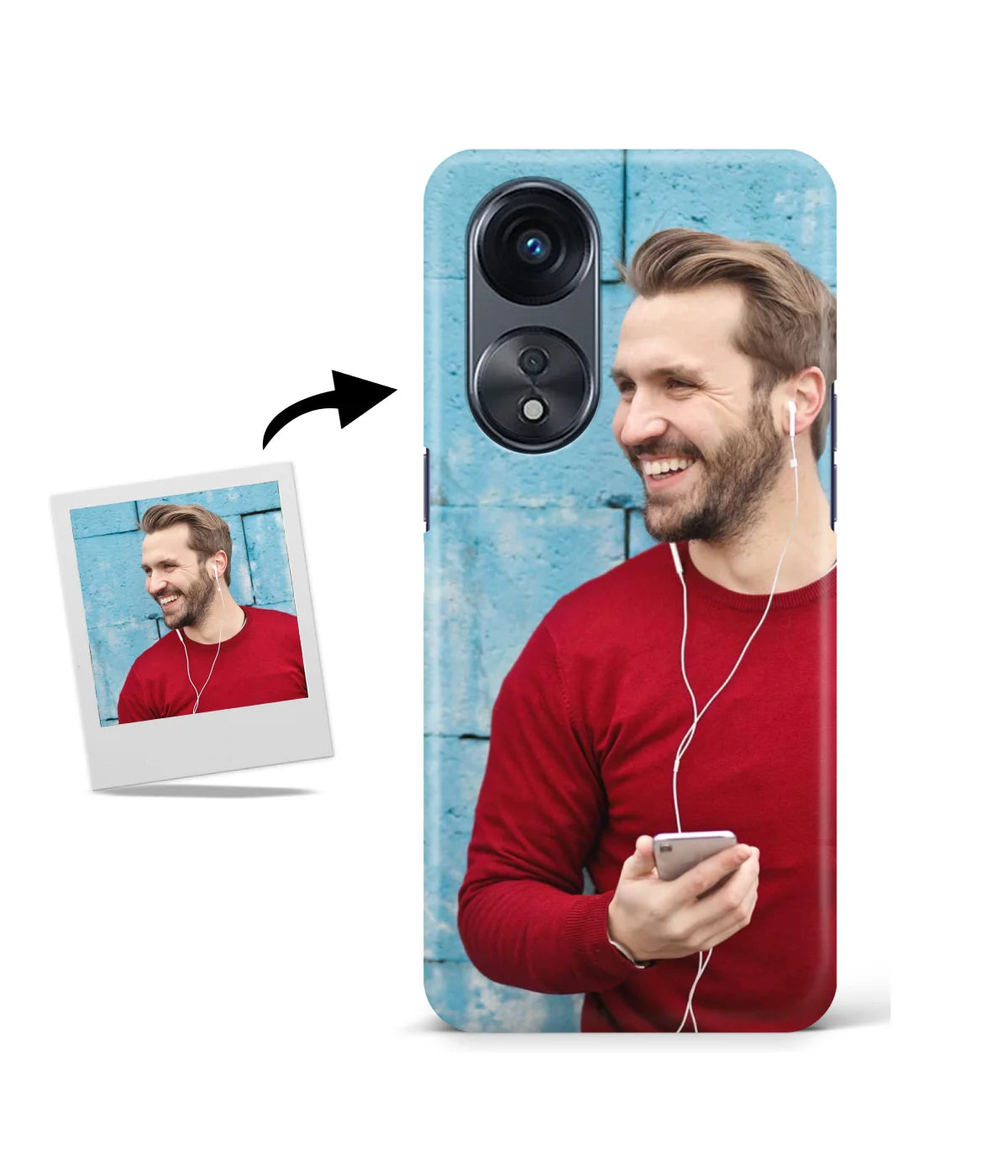 Customized Oppo A78 5G Slim Hard Case showing a personalized photo print.