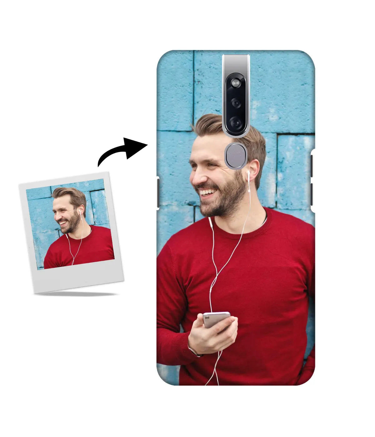 Customized Oppo F11 Pro Slim Hard Case showing a personalized photo print.