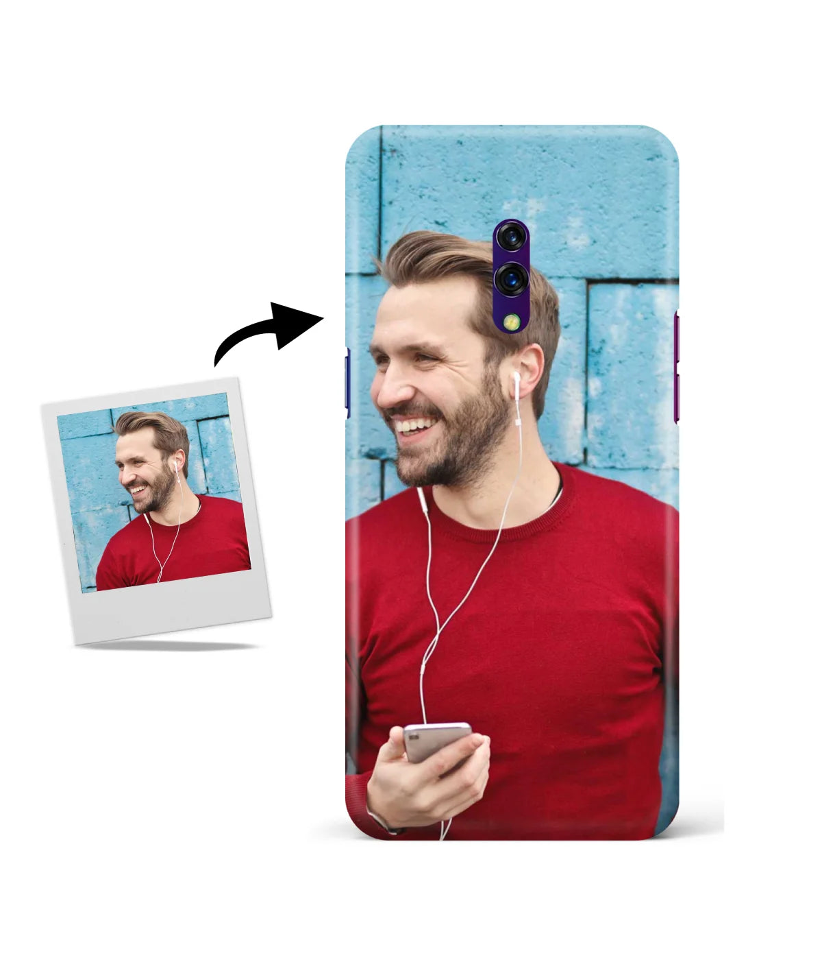 Customized Oppo K3 Slim Hard Case showing a personalized photo print.