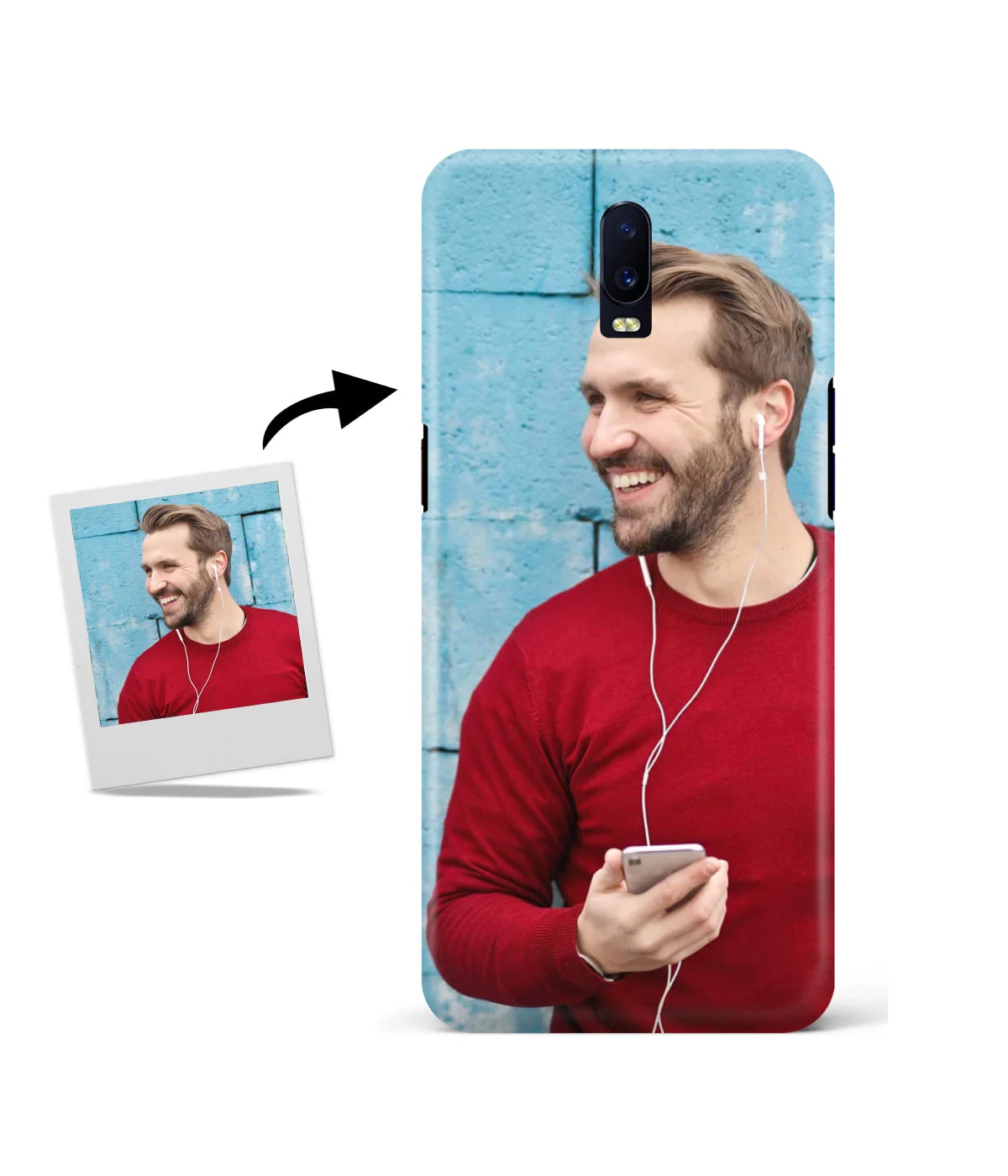 Customized Oppo R17 Slim Hard Case showing a personalized photo print.