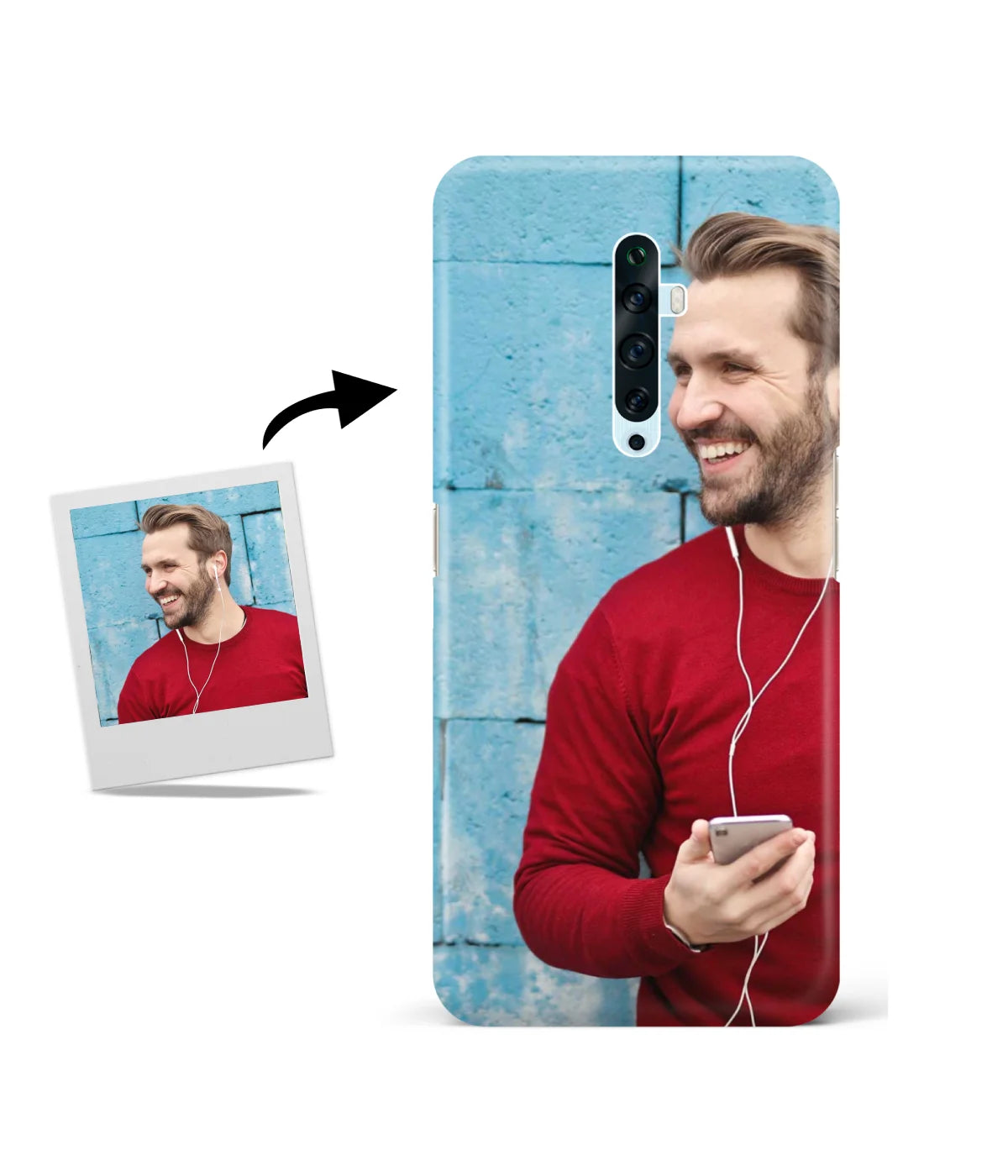 Customized Oppo Reno 2F Slim Hard Case showing a personalized photo print.