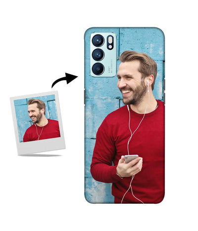 Customized Oppo Reno 6 5G Slim Hard Case showing a personalized photo print.