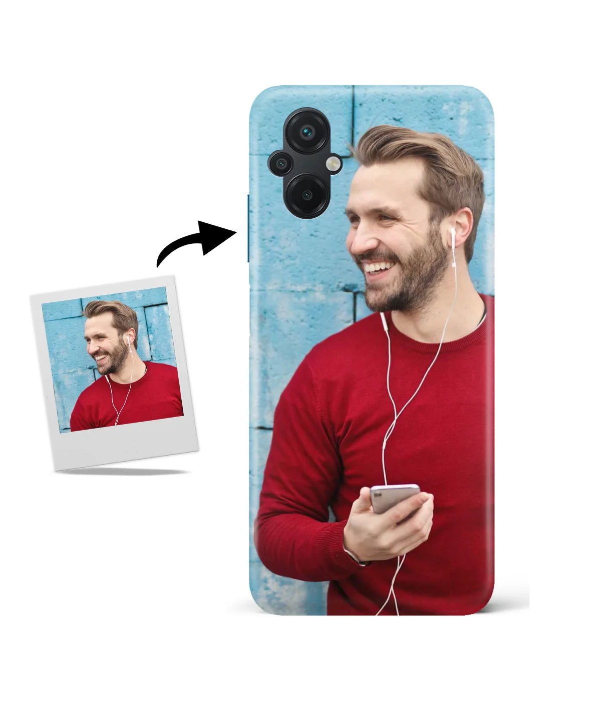 Customized Poco M5 Slim Hard Case showing a personalized photo print.