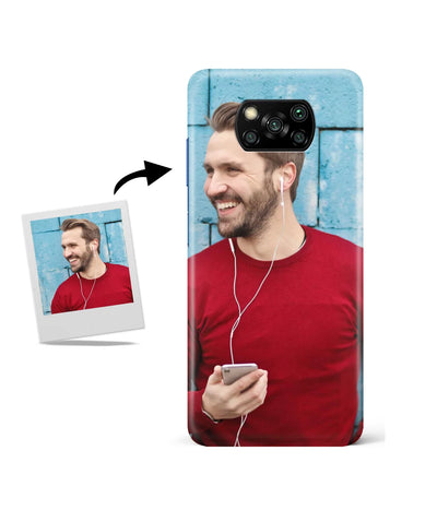 Customized Poco X3 Slim Hard Case showing a personalized photo print.