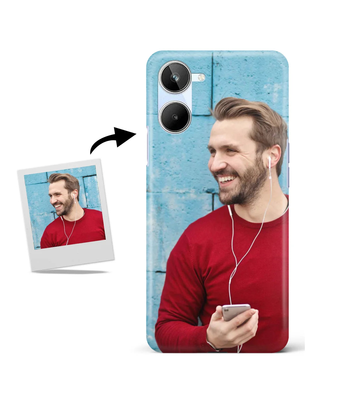 Customized Realme 10 4G Slim Hard Case showing a personalized photo print.