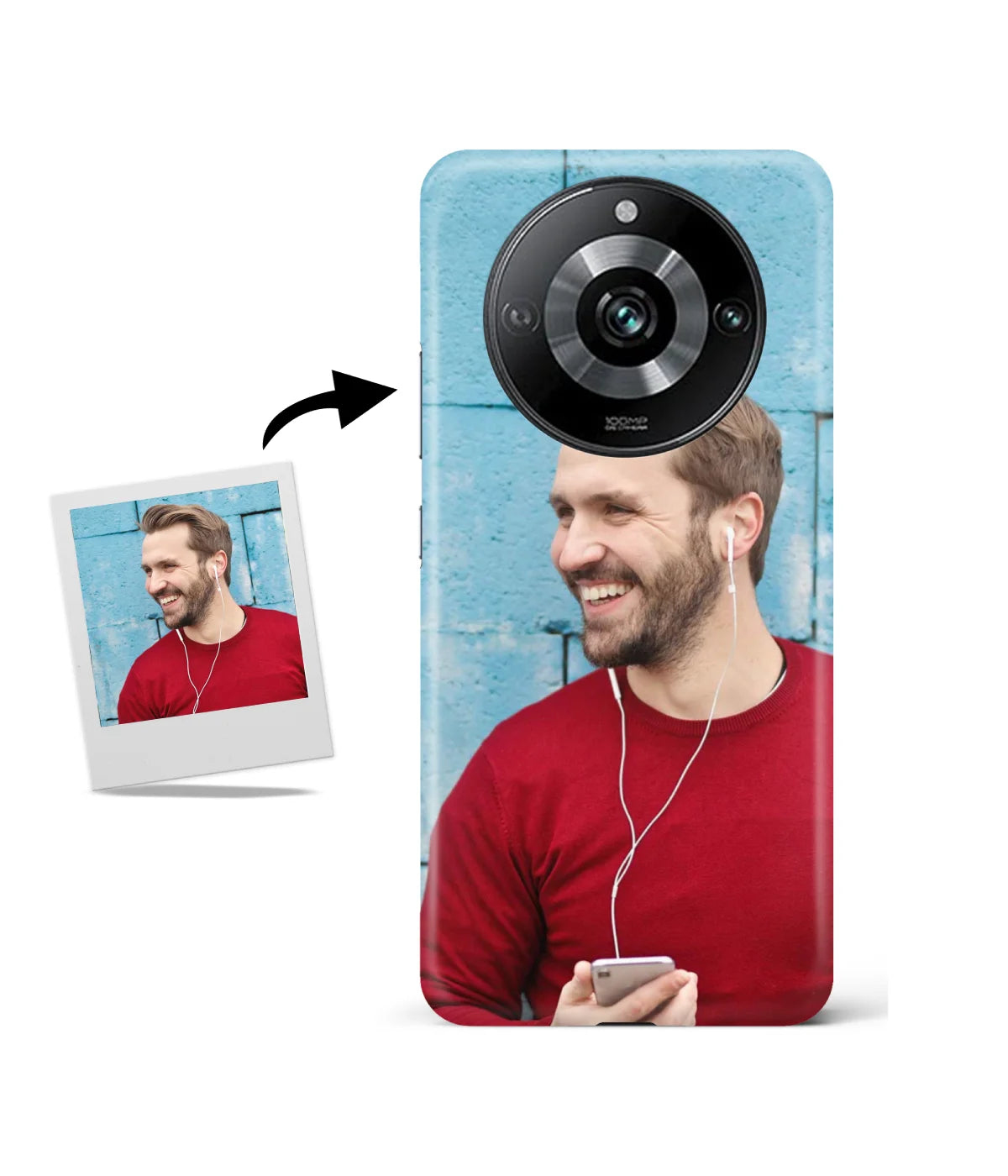 Customized Realme 11 Pro Plus 5G Slim Hard Case showing a personalized photo print.