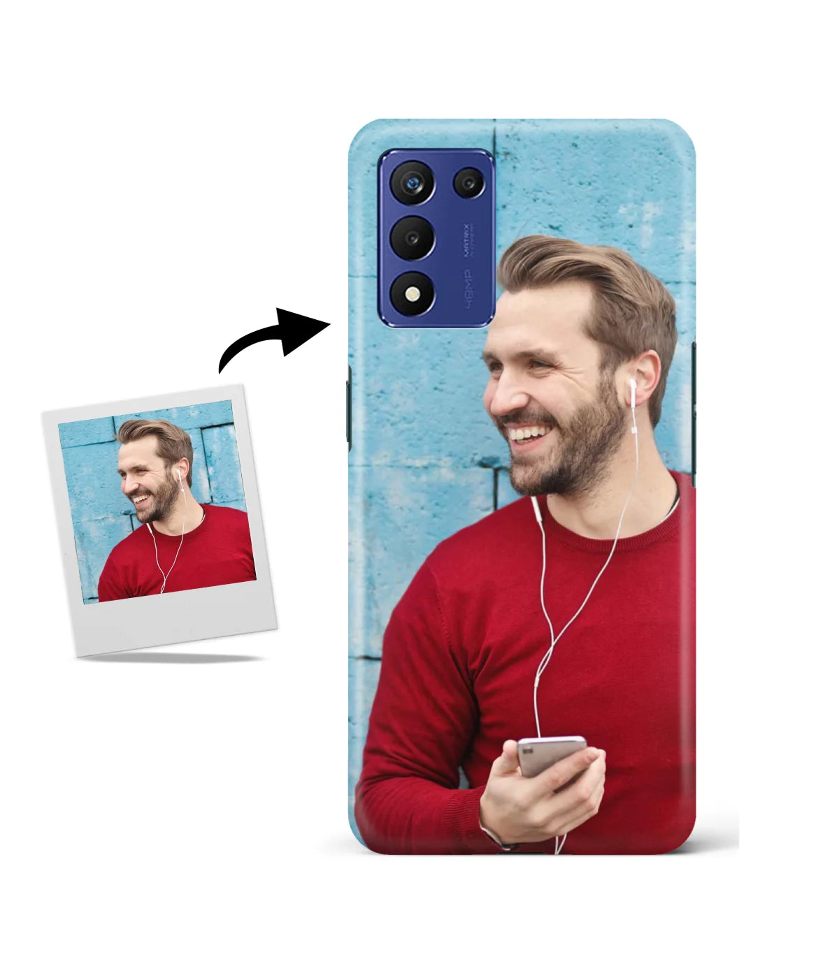 Customized Realme 9 5G Speed Edition Slim Hard Case showing a personalized photo print.