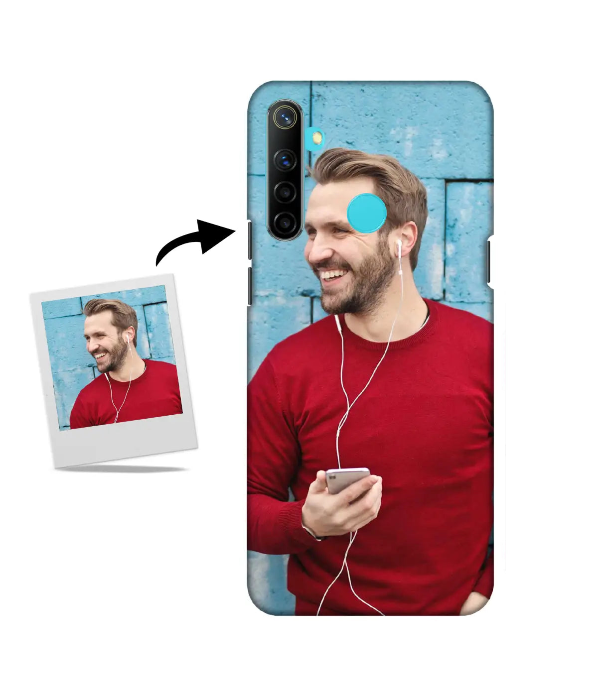 Customized Realme Narzo 10 Slim Hard Case showing a personalized photo print.