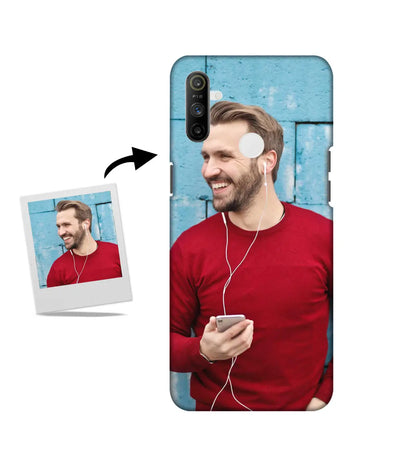 Customized Realme Narzo 10A Slim Hard Case showing a personalized photo print.