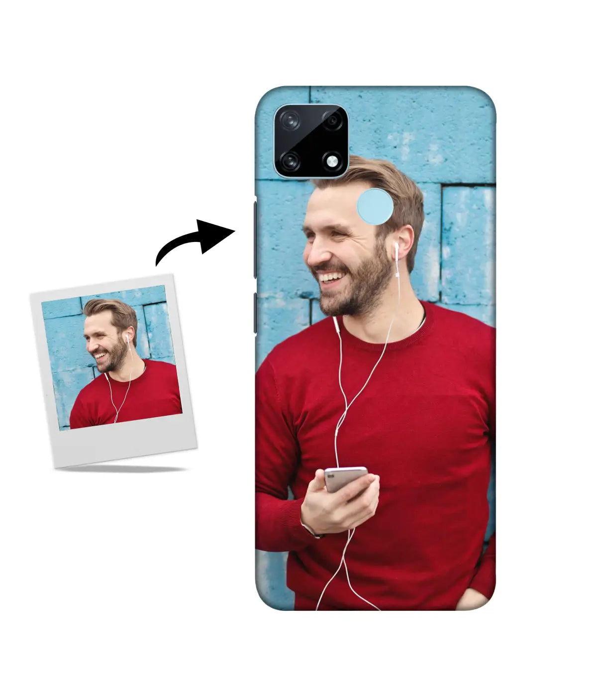 Customized Realme Narzo 20 Slim Hard Case showing a personalized photo print.