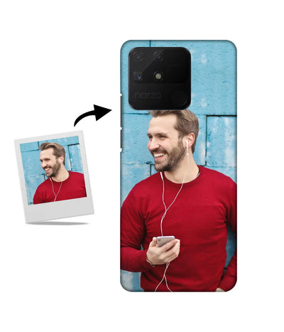 Customized Realme Narzo 50A Slim Hard Case showing a personalized photo print.
