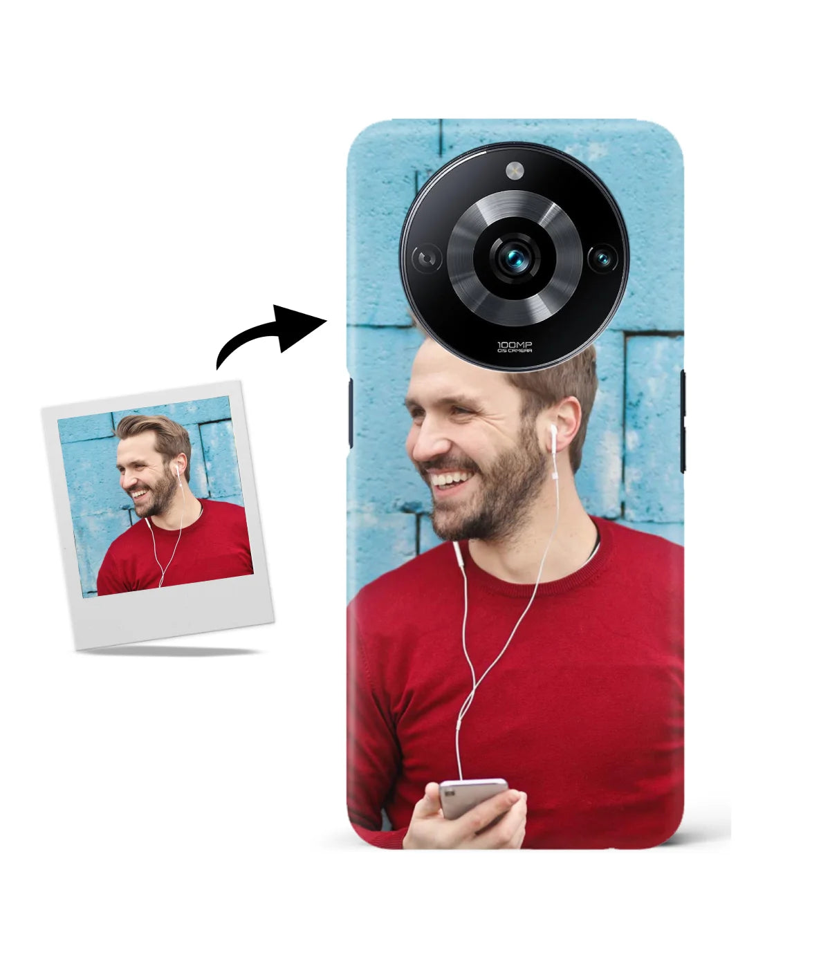 Customized Realme Narzo 60 Pro 5G Slim Hard Case showing a personalized photo print.