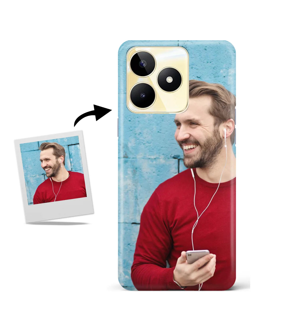 Customized Realme Narzo N53 Slim Hard Case showing a personalized photo print.