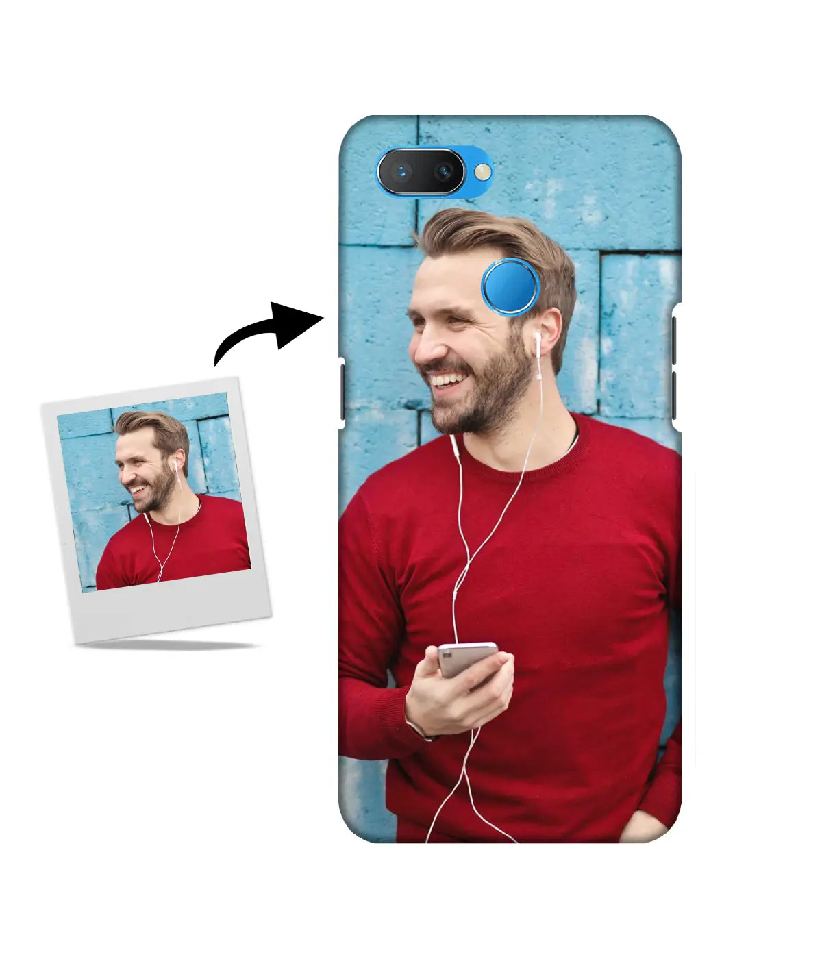 Customized Realme U1 Slim Hard Case showing a personalized photo print.