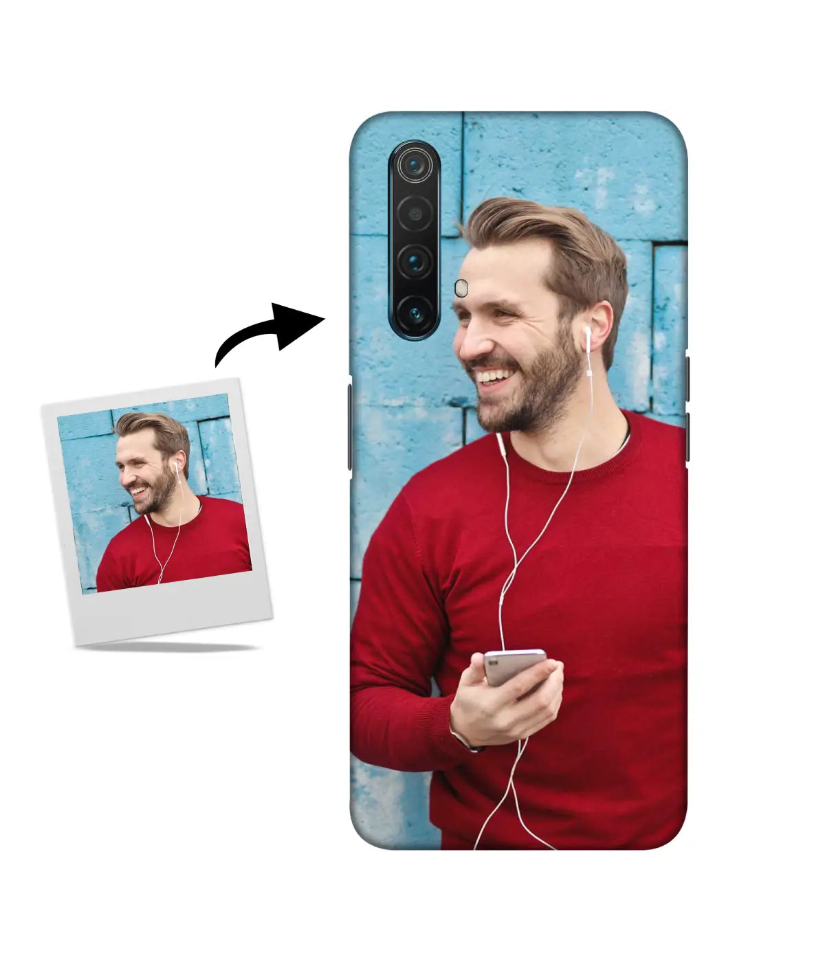 Customized Realme X3 Slim Hard Case showing a personalized photo print.