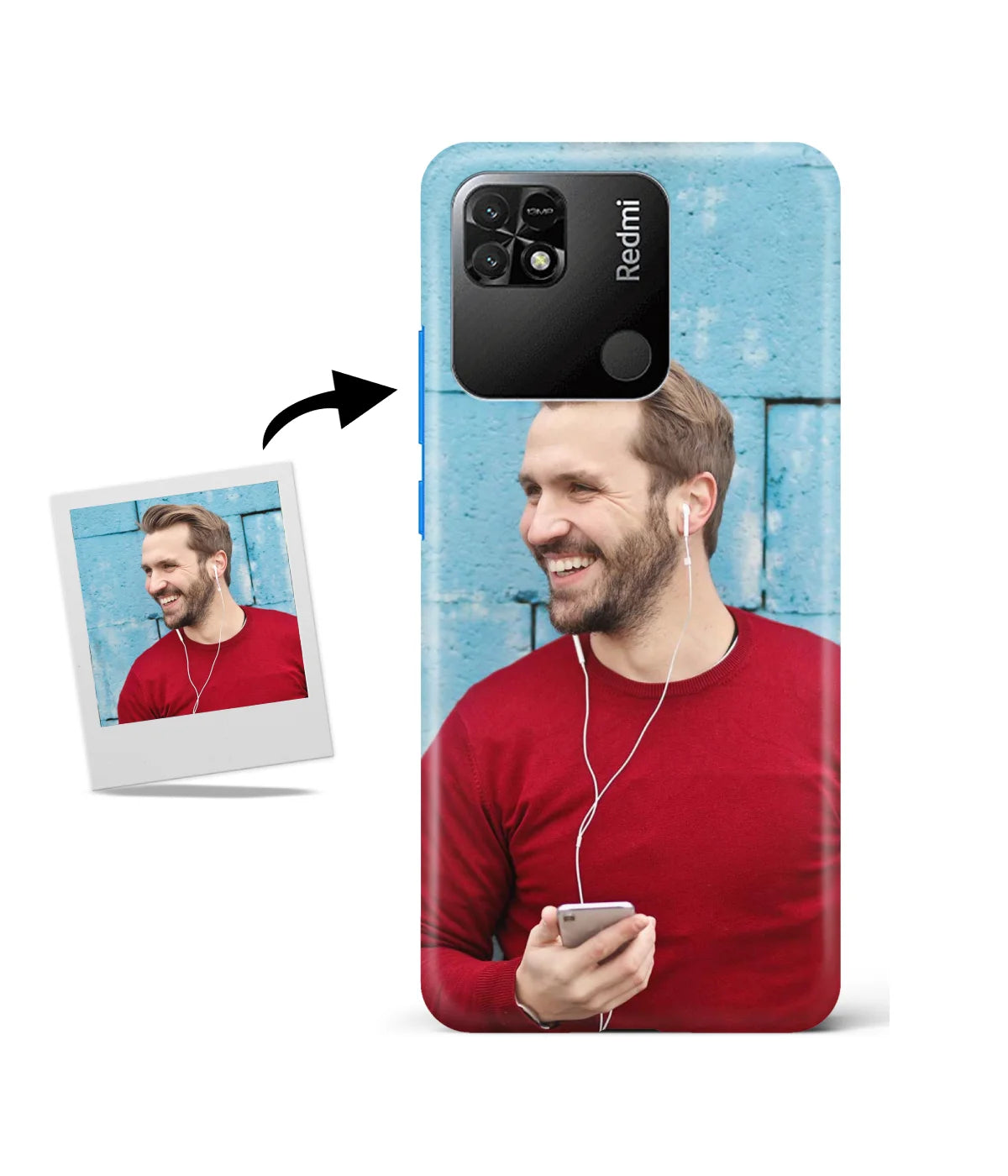 Customized Redmi 10 Power Slim Hard Case showing a personalized photo print.