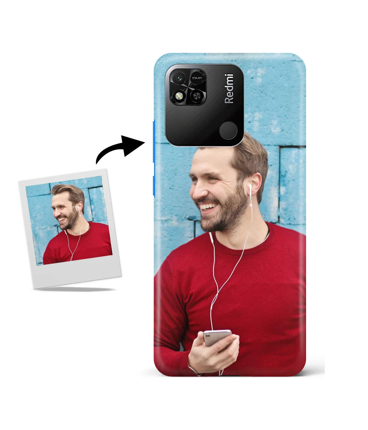 Customized Redmi 10A Slim Hard Case showing a personalized photo print.