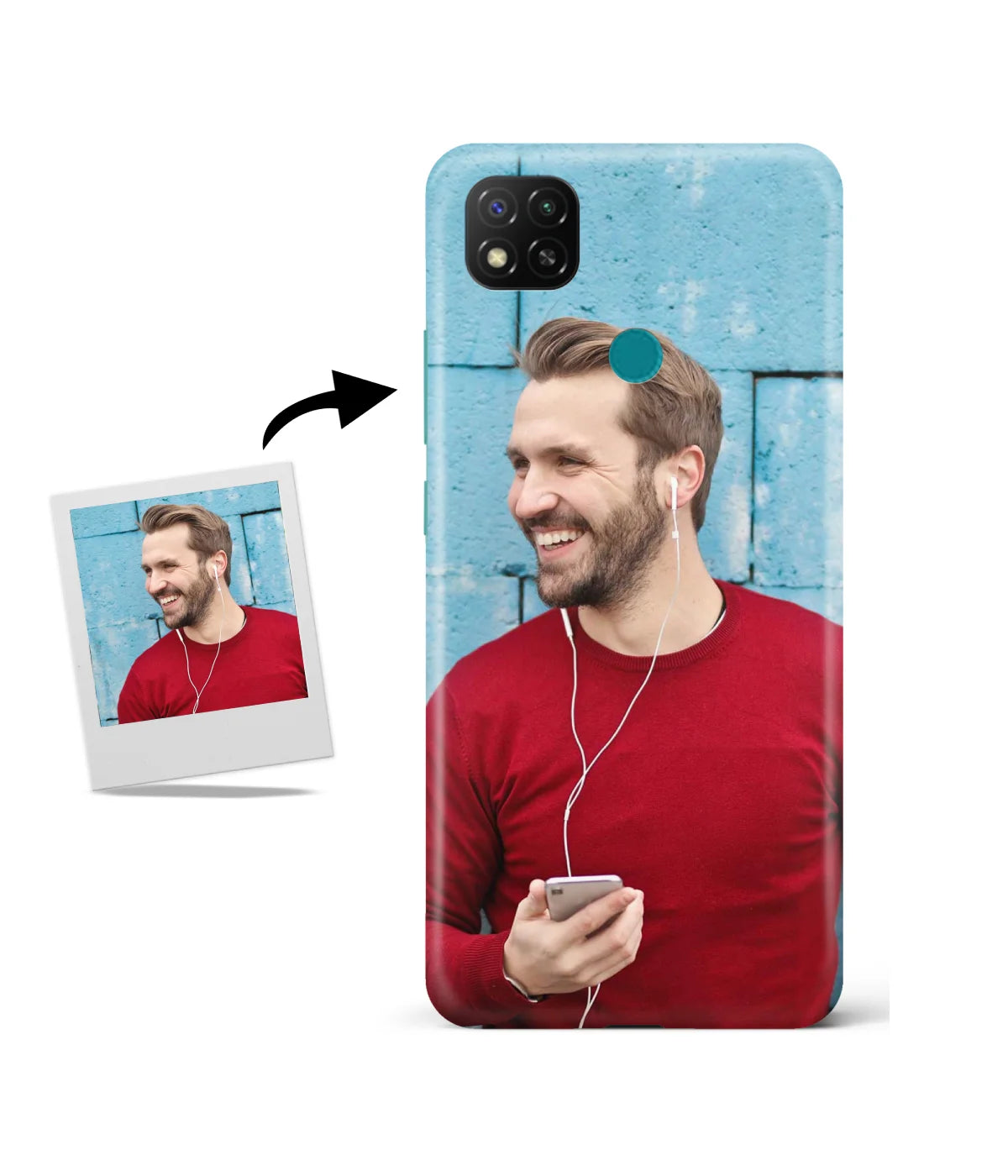 Customized Redmi 9 Activ Slim Hard Case showing a personalized photo print.