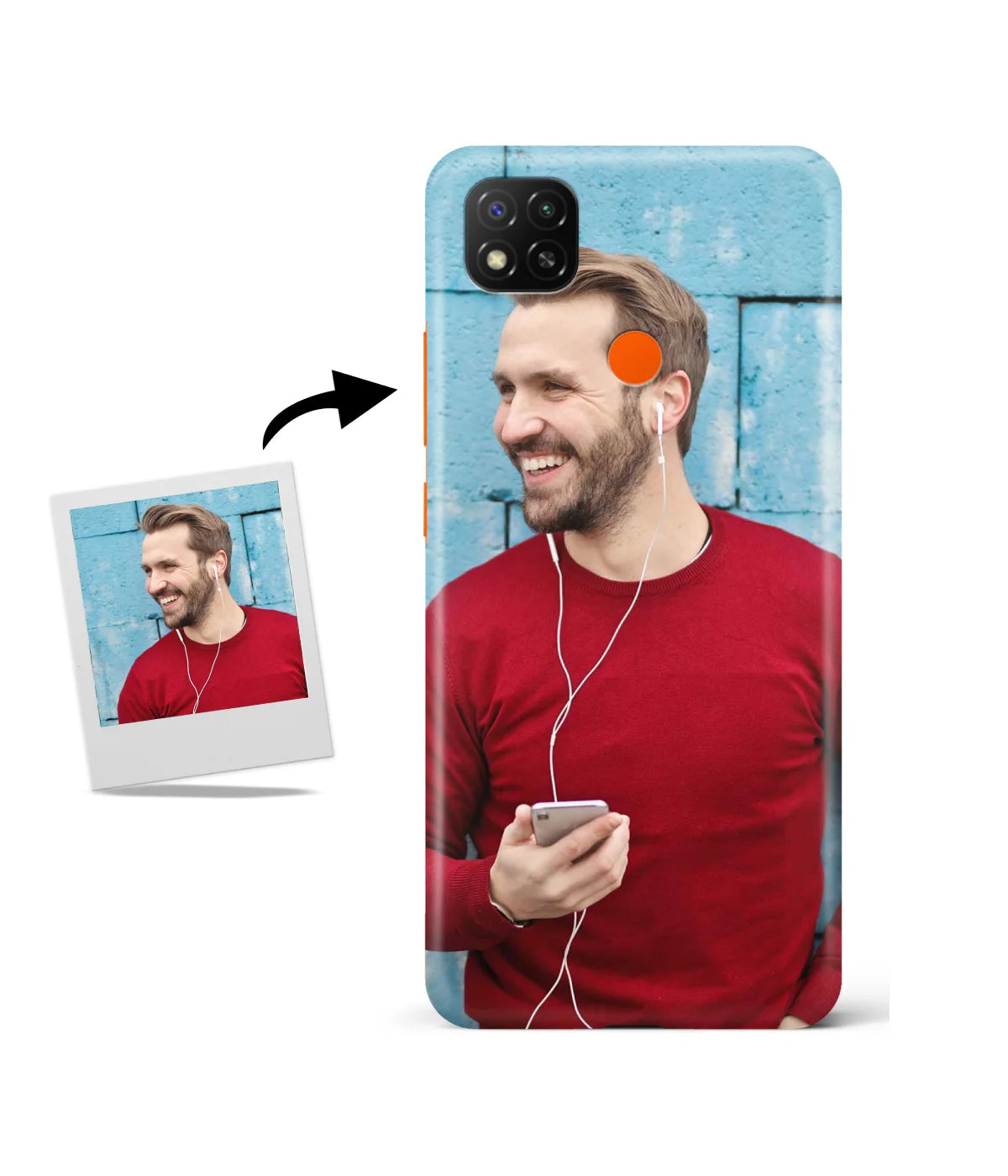 Customized Redmi 9 Slim Hard Case showing a personalized photo print.