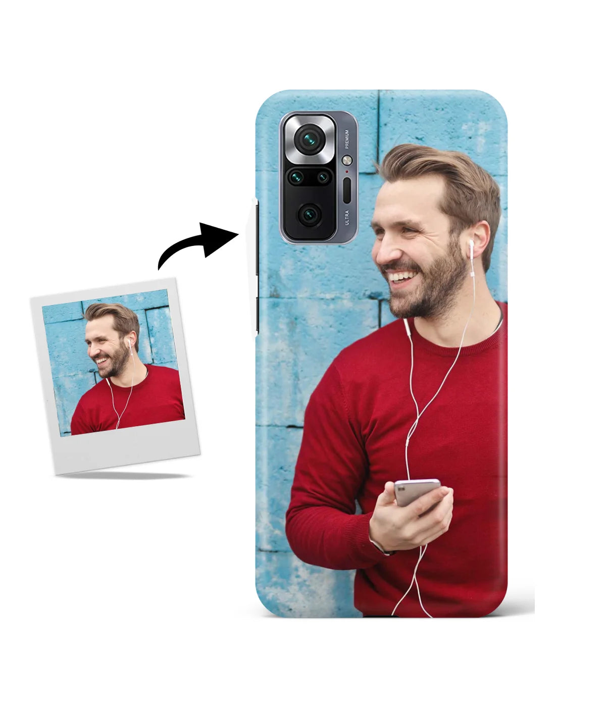 Customized Redmi Note 10 Pro Slim Hard Case showing a personalized photo print.