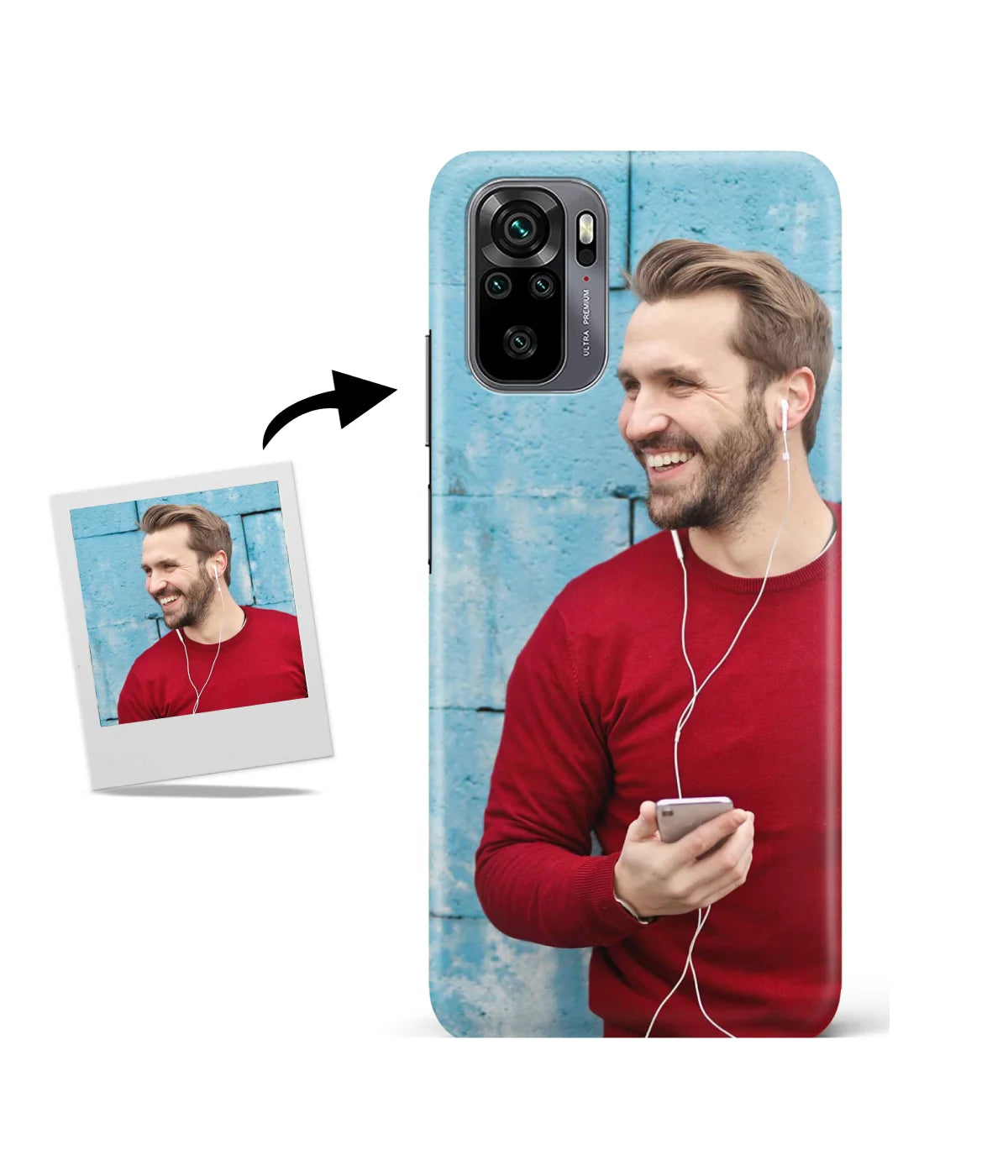 Customized Redmi Note 10 Slim Hard Case showing a personalized photo print.