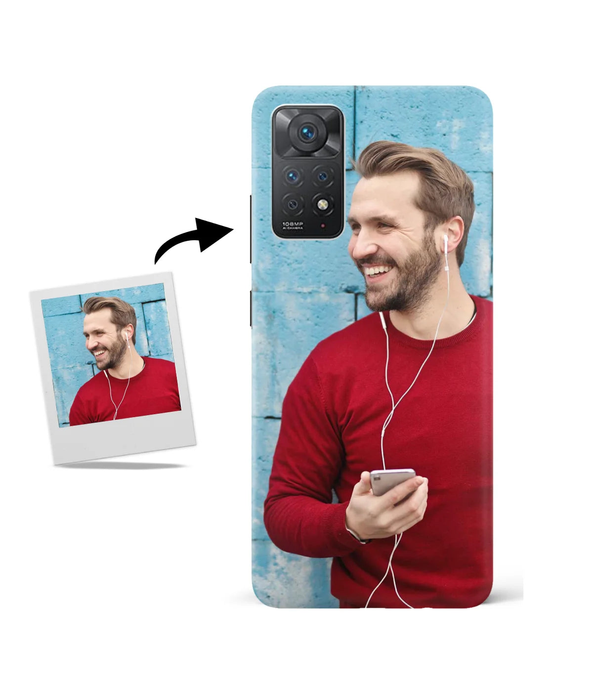 Customized Redmi Note 11 Pro 5G Slim Hard Case showing a personalized photo print.