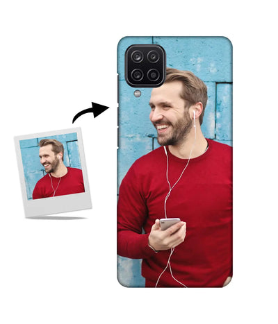 Customized Samsung A12 Slim Hard Case showing a personalized photo print.