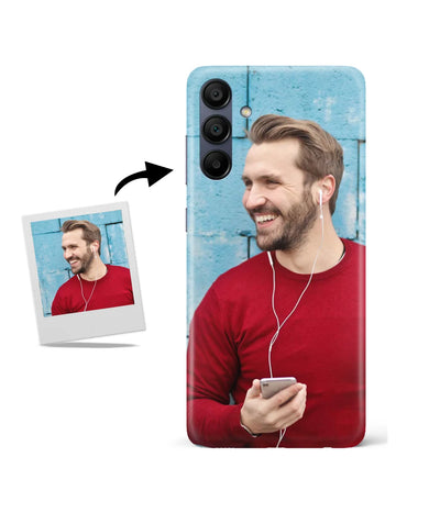 Customized Samsung A15 5G Slim Hard Case showing a personalized photo print.