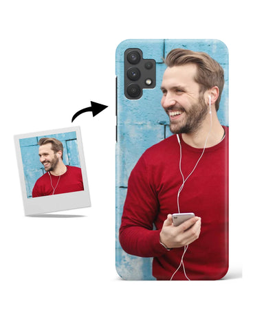 Customized Samsung A32 Slim Hard Case showing a personalized photo print.