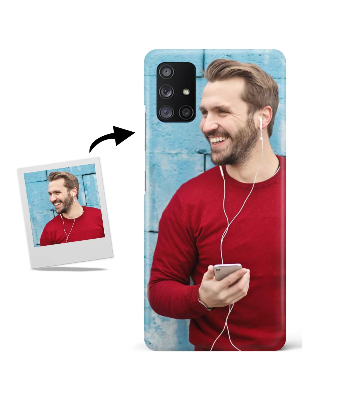 Customized Samsung A71S Slim Hard Case showing a personalized photo print.