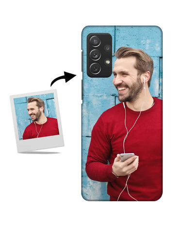 Customized Samsung A72 Slim Hard Case showing a personalized photo print.