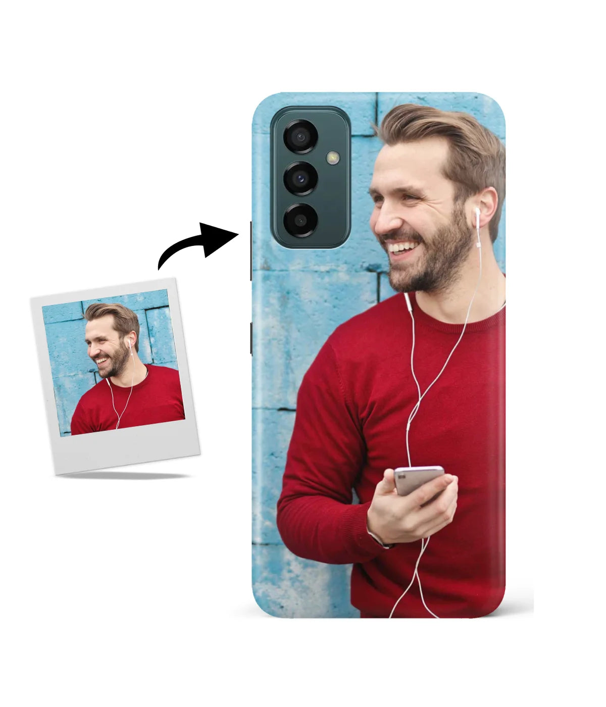 Customized Samsung F23 Slim Hard Case showing a personalized photo print.