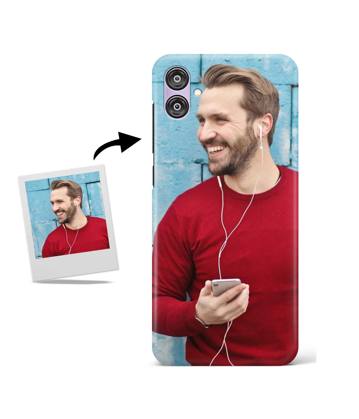 Customized Samsung M04 Slim Hard Case showing a personalized photo print.