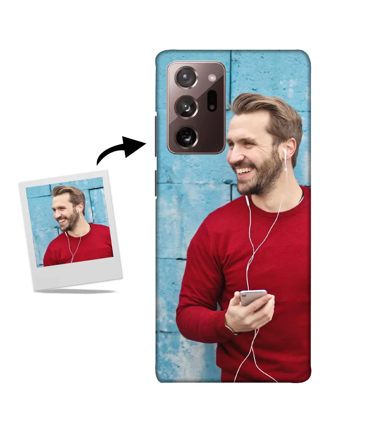 Customized Samsung Note 20 Ultra Slim Hard Case showing a personalized photo print.