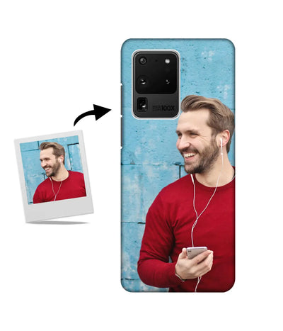 Customized Samsung S20 Ultra Slim Hard Case showing a personalized photo print.
