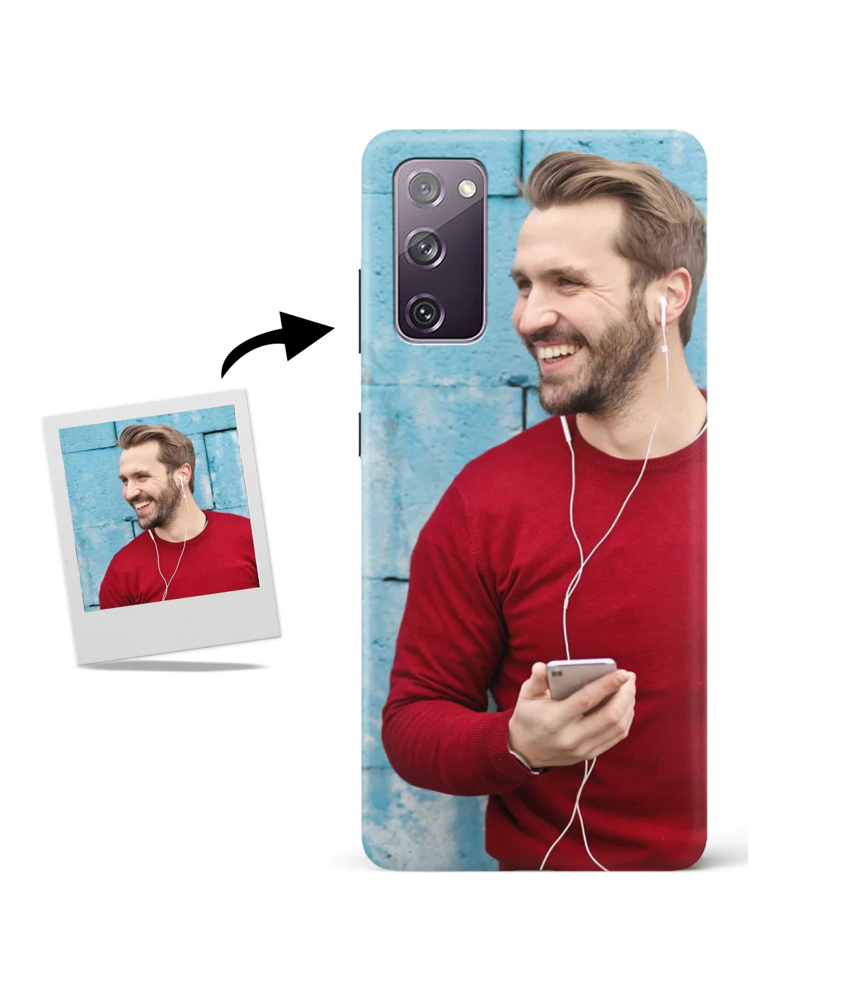 Customized Samsung S20 FE Slim Hard Case showing a personalized photo print.