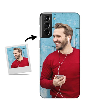 Customized Samsung S21 Plus Slim Hard Case showing a personalized photo print.