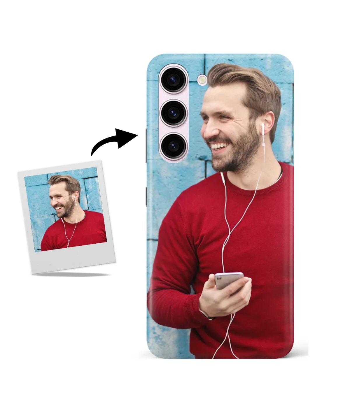 Customized Samsung S23 Slim Hard Case showing a personalized photo print.