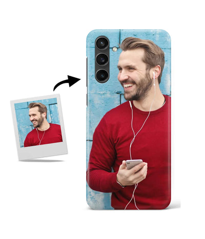 Customized Samsung S23 FE Slim Hard Case showing a personalized photo print.