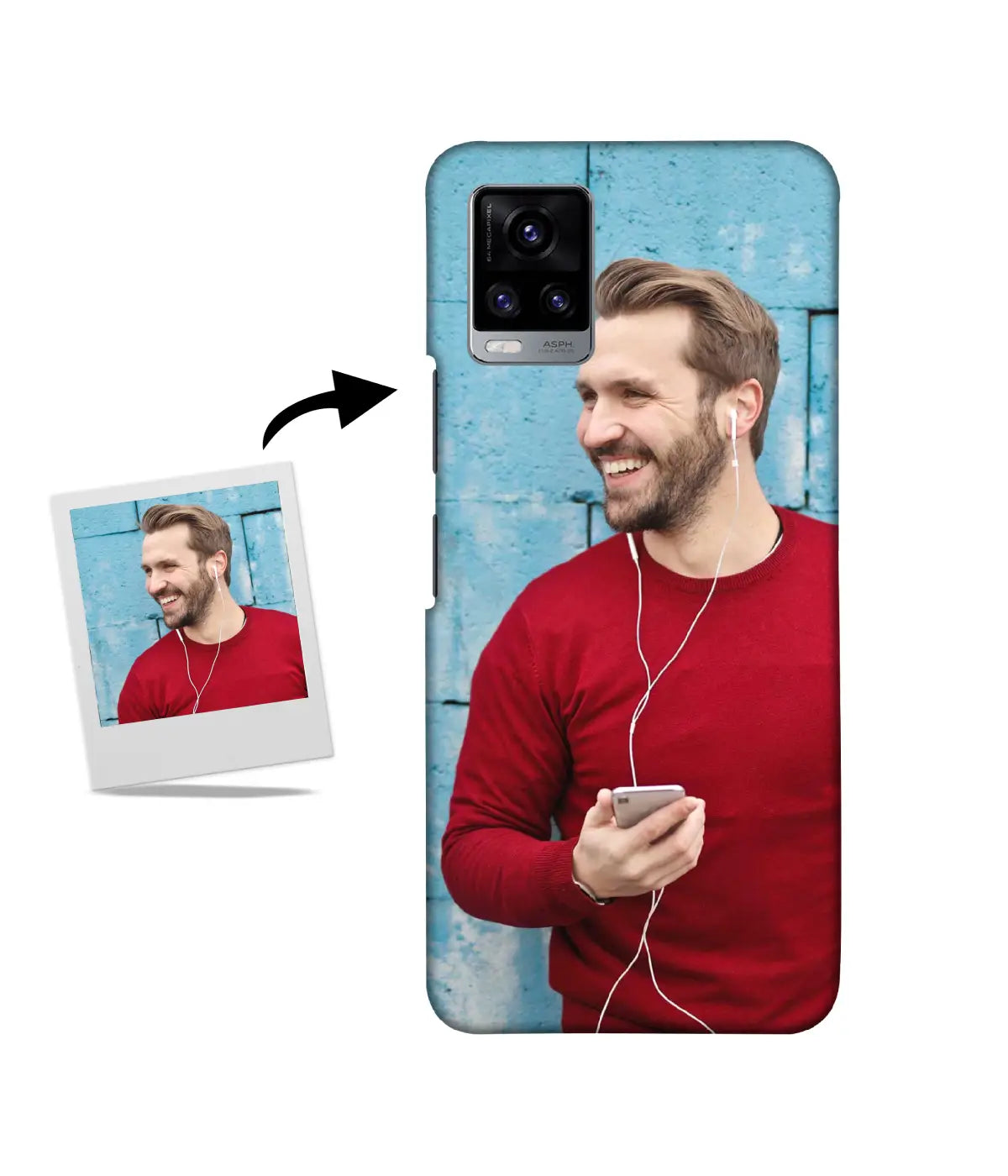 Customized Vivo V20 Slim Hard Case showing a personalized photo print.