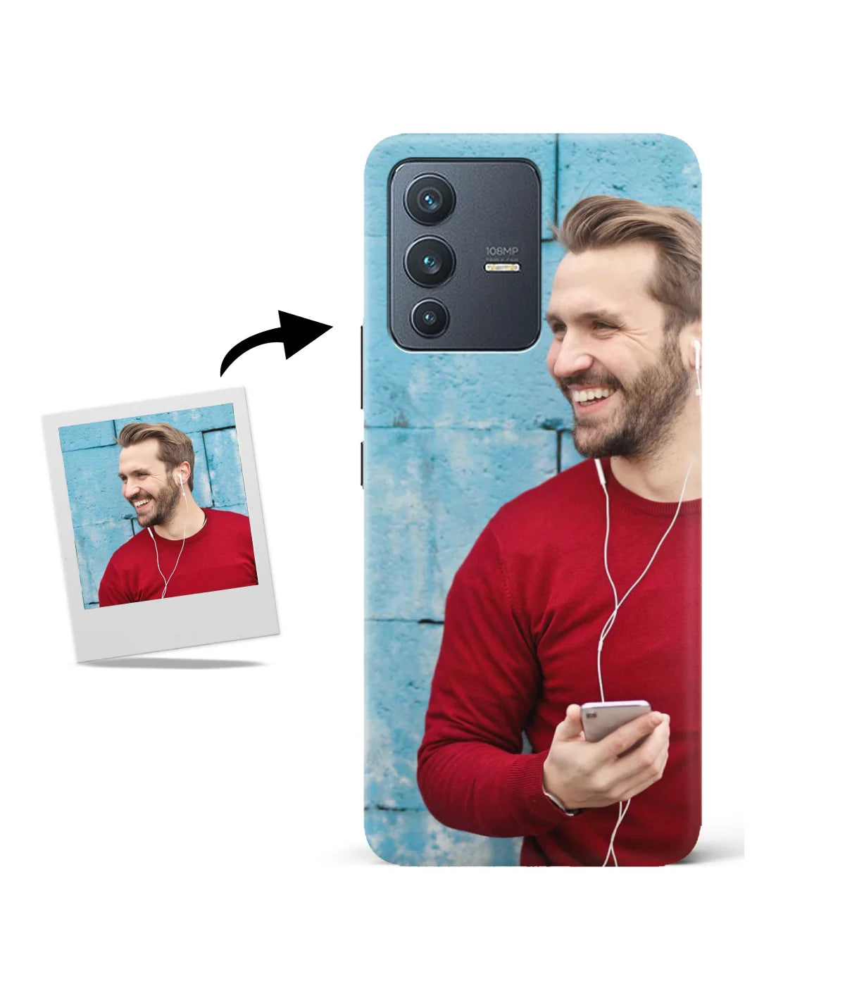 Customized Vivo V23 Pro Slim Hard Case showing a personalized photo print.