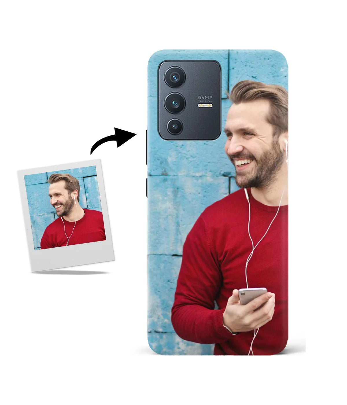 Customized Vivo V23 Slim Hard Case showing a personalized photo print.
