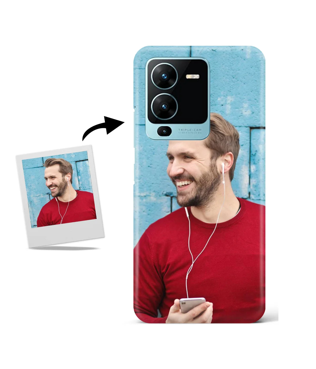 Customized Vivo V25 Pro 5G Slim Hard Case showing a personalized photo print.