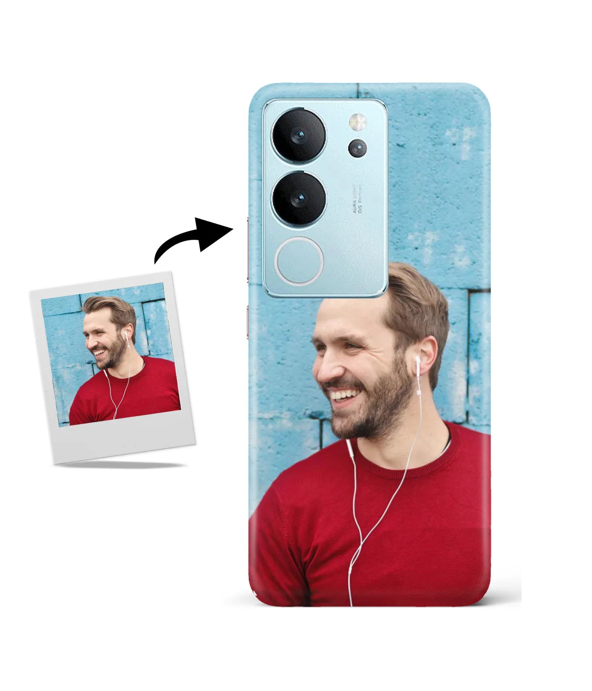 Customized Vivo V29 Slim Hard Case showing a personalized photo print.