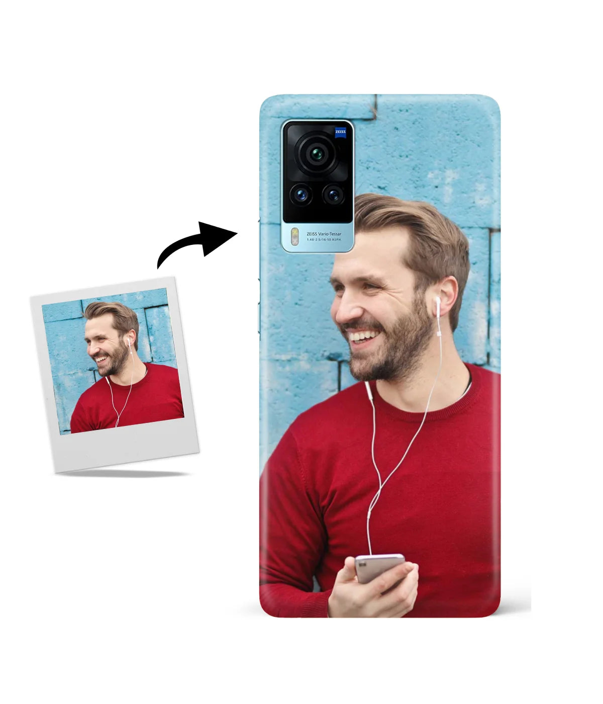 Customized Vivo X60 Pro Slim Hard Case showing a personalized photo print.