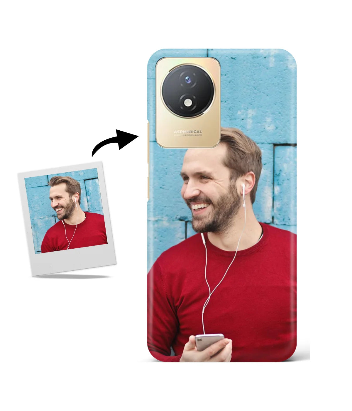 Customized Vivo Y02T Slim Hard Case showing a personalized photo print.